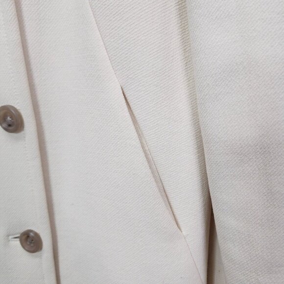 J‎ Crew Women's Ivory Cream Wool Blend Double Breasted Peacoat Long Size 0 - Picture 4 of 14